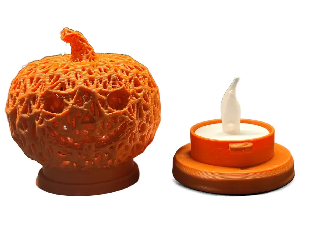 Halloween dýně s podstavcem a LED svíčkou
