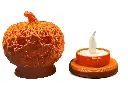 Halloween dýně s podstavcem a LED svíčkou