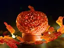 Rozsvícená 3D tištěná Halloween dýně s LED svíčkou